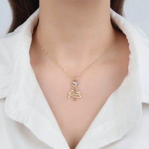 🍏50% OFF/3+...Christmas Tree Pendant Necklace (Gold)